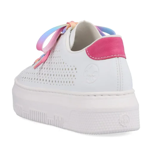 Rieker Damen Sneaker Low cremeweiß-flamigorosa
