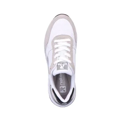 Rieker Damen Sneaker Low swan-white arctic-grey zebra