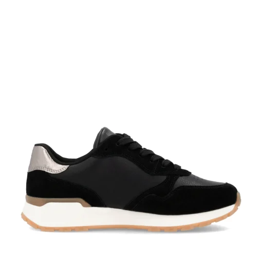 Rieker Damen Sneaker Low urbanschwarz-cremeweiß