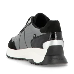 Rieker Damen Sneaker Low silber-schwarz