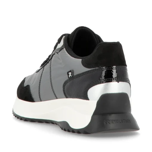 Rieker Damen Sneaker Low silber-schwarz