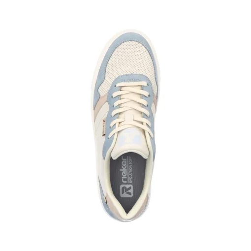 Rieker Damen Sneaker Low vanilla-white light-blue