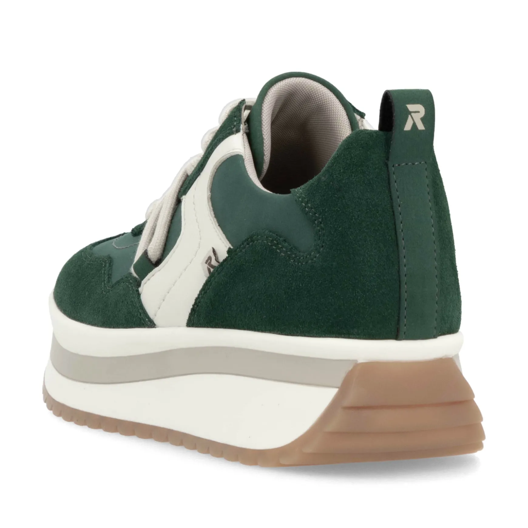 Rieker Damen Sneaker Low waldgrün-weiß