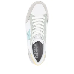 Rieker Damen Sneaker Low snow-white dusty-grey