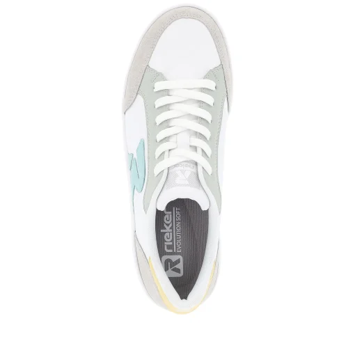 Rieker Damen Sneaker Low snow-white dusty-grey