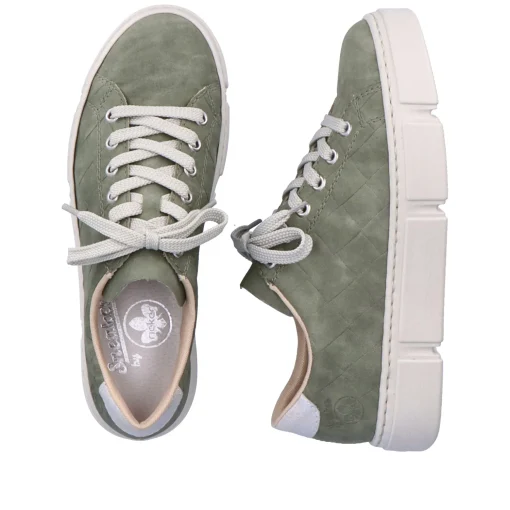 Rieker Damen Sneaker Low olivgrün-sandbeige