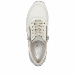 Rieker Damen Sneaker Low cremeweiss