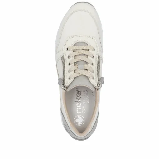 Rieker Damen Sneaker Low cremeweiss