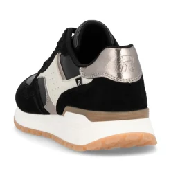 Rieker Damen Sneaker Low urbanschwarz-cremeweiß