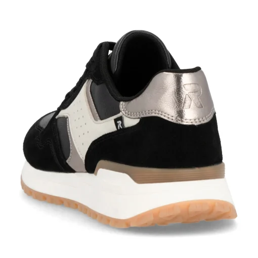 Rieker Damen Sneaker Low urbanschwarz-cremeweiß