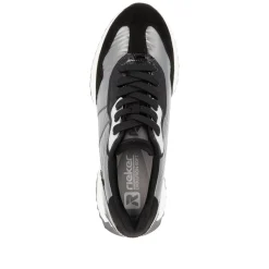 Rieker Damen Sneaker Low silber-schwarz