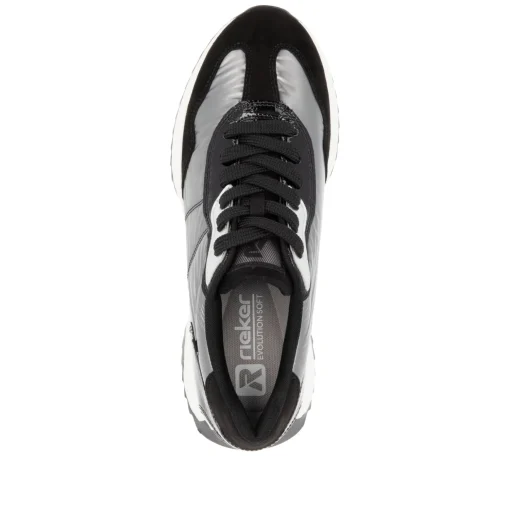 Rieker Damen Sneaker Low silber-schwarz