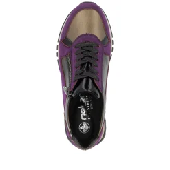 Rieker Damen Sneaker Low flieder-bronze