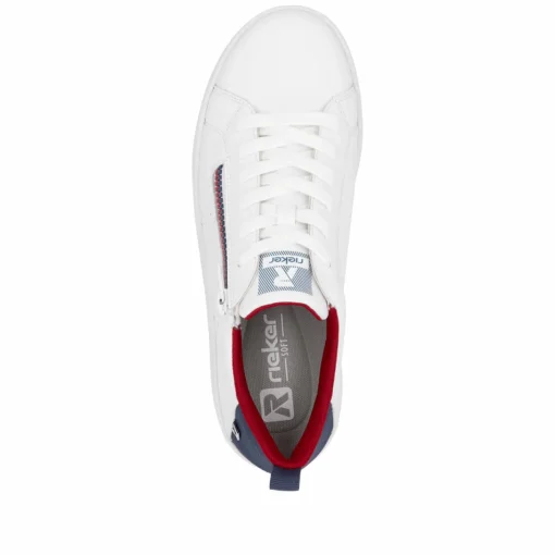 Rieker Damen Sneaker Low snow-white true-red