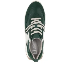 Rieker Damen Sneaker Low waldgrün-weiß