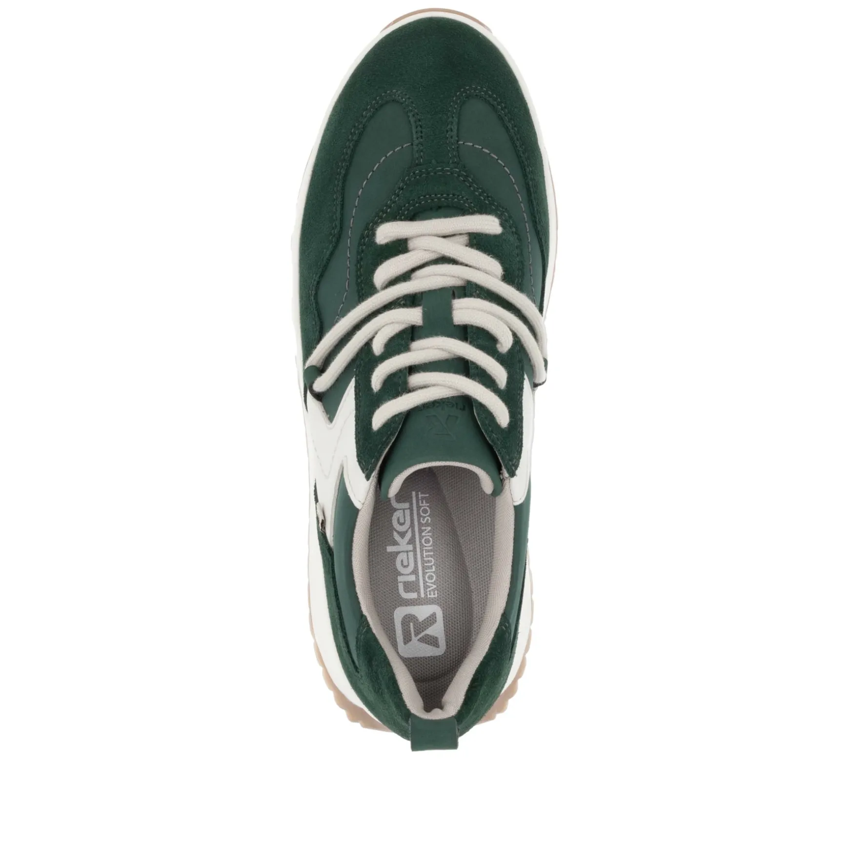 Rieker Damen Sneaker Low waldgrün-weiß