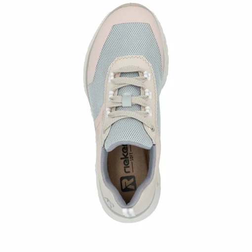 Rieker Damen Sneaker Low hellbeige-pastellblau-rosa
