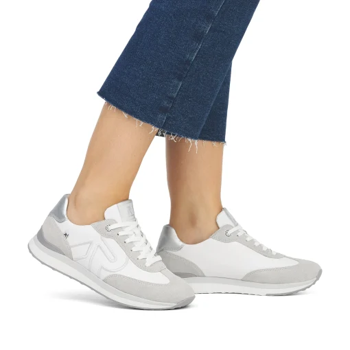 Rieker Damen Sneaker Low pearl-white clay-beige
