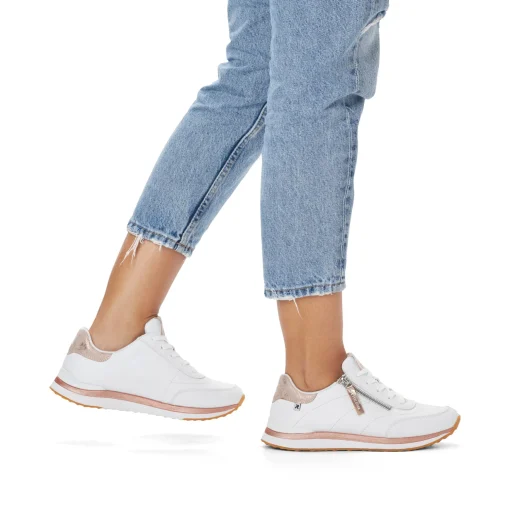 Rieker Damen Sneaker Low swan-white rose