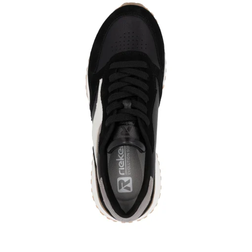 Rieker Damen Sneaker Low urbanschwarz-cremeweiß