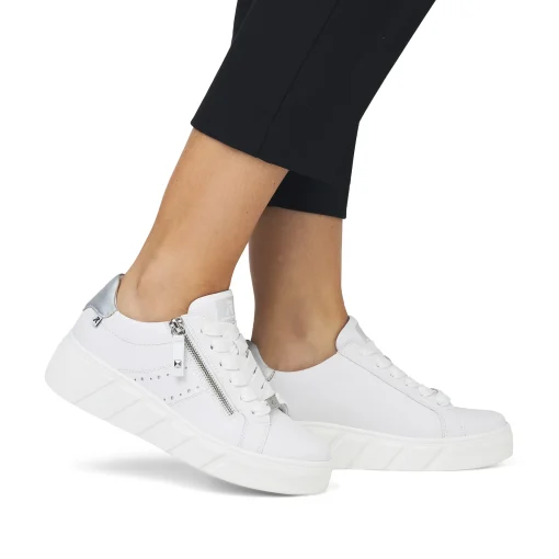 Rieker Damen Sneaker Low clear white