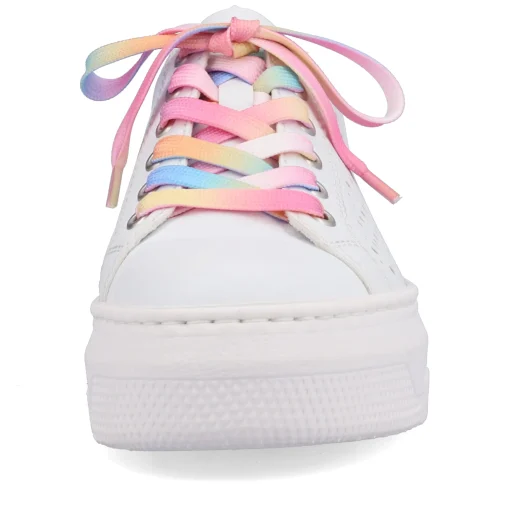 Rieker Damen Sneaker Low cremeweiß-flamigorosa