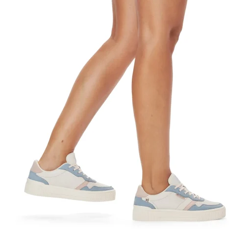Rieker Damen Sneaker Low vanilla-white light-blue