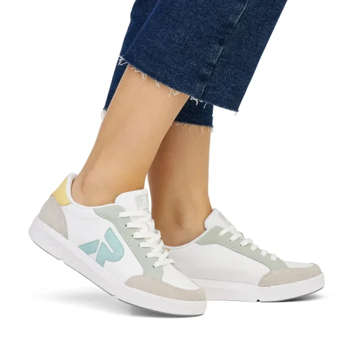Rieker Damen Sneaker Low snow-white dusty-grey