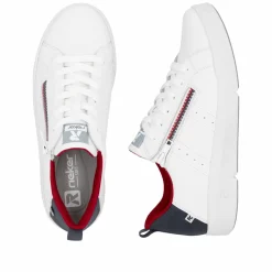 Rieker Damen Sneaker Low snow-white true-red
