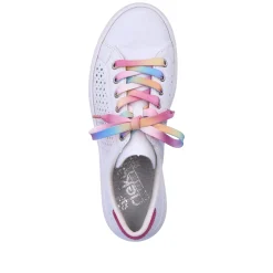 Rieker Damen Sneaker Low cremeweiß-flamigorosa
