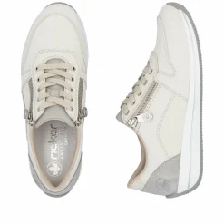 Rieker Damen Sneaker Low cremeweiss