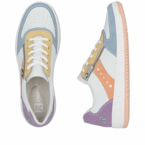 Rieker Damen Sneaker Low weiss-bunt
