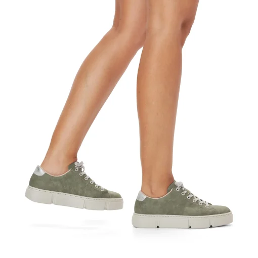 Rieker Damen Sneaker Low olivgrün-sandbeige