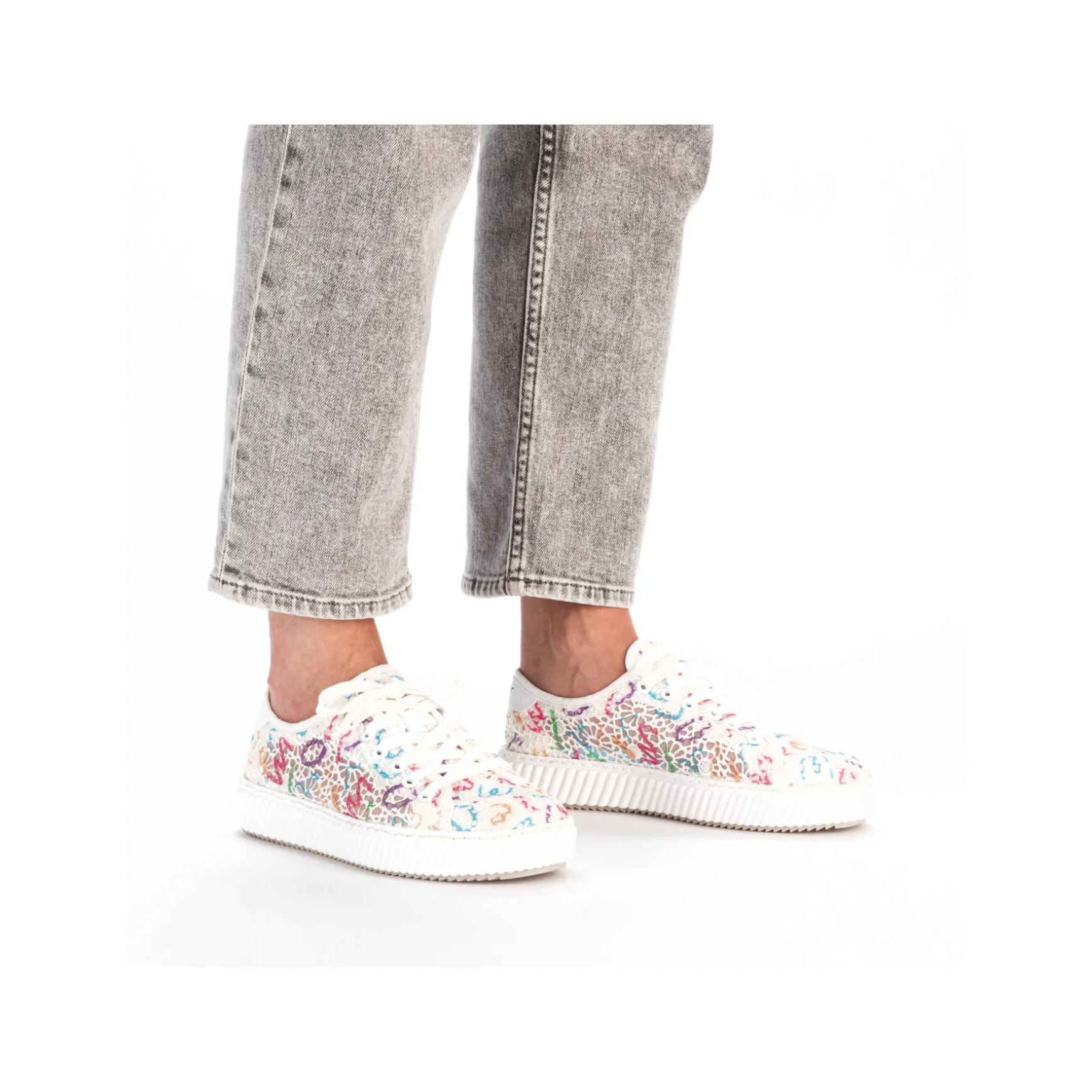 Rieker Damen Sneaker Low multi-schneeweiss
