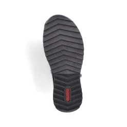 Rieker Damen Stiefeletten schwarz-weinrot