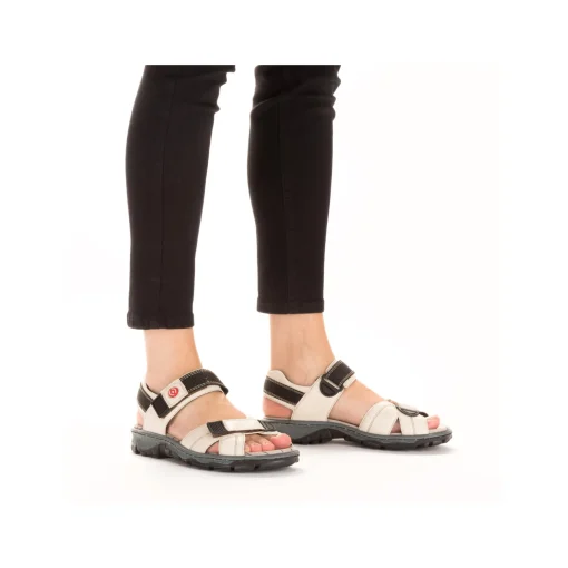Rieker Damen Trekkingsandalen perlweiß