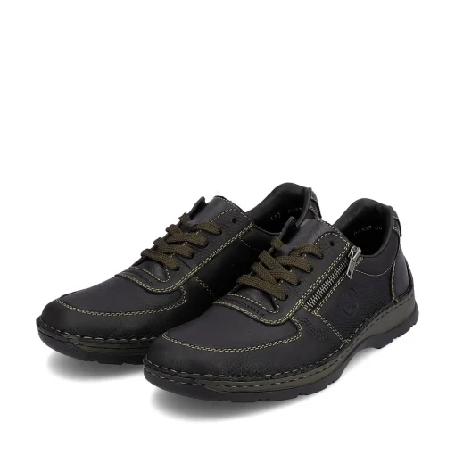 Rieker Herren Schnürschuhe asphaltschwarz