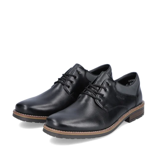 Rieker Herren Schnürschuhe glanzschwarz