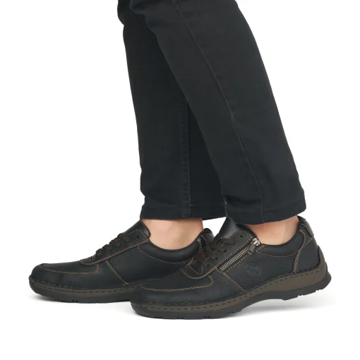 Rieker Herren Schnürschuhe asphaltschwarz