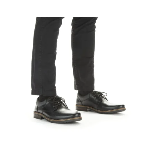 Rieker Herren Schnürschuhe glanzschwarz