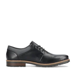 Rieker Herren Schnürschuhe glanzschwarz