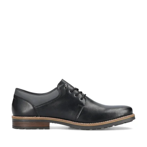 Rieker Herren Schnürschuhe glanzschwarz