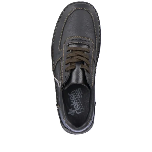Rieker Herren Schnürschuhe asphaltschwarz