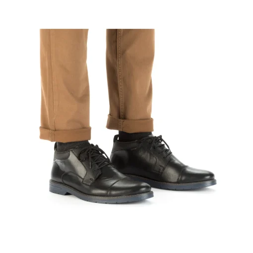 Rieker Herren Schnürschuhe glanzschwarz