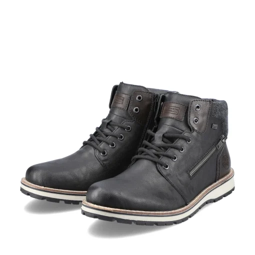 Rieker Herren Schnürstiefel asphaltschwarz