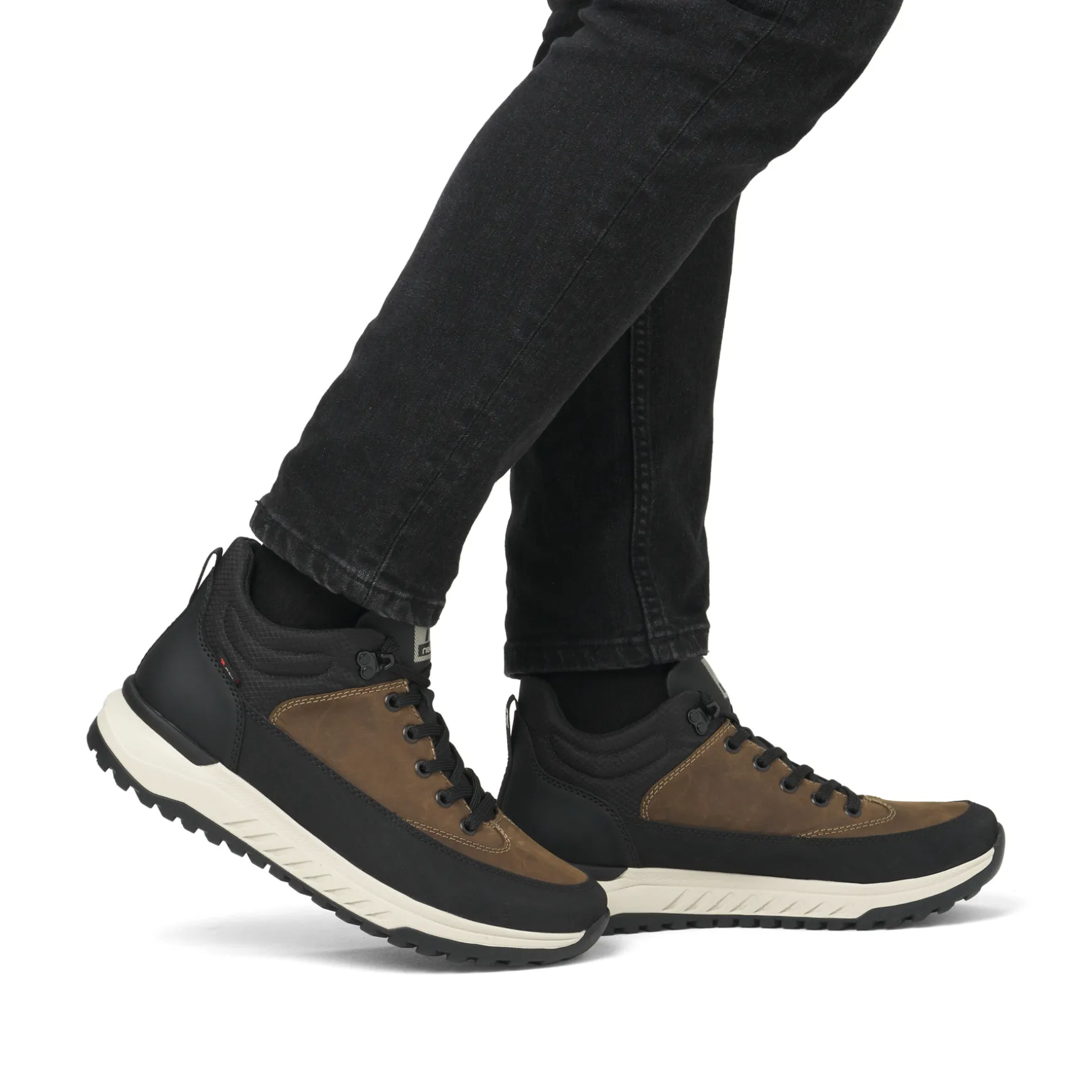 Rieker Herren Schnürstiefel nougatbraun-schwarz