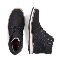 Rieker Herren Schnürstiefel tiefschwarz