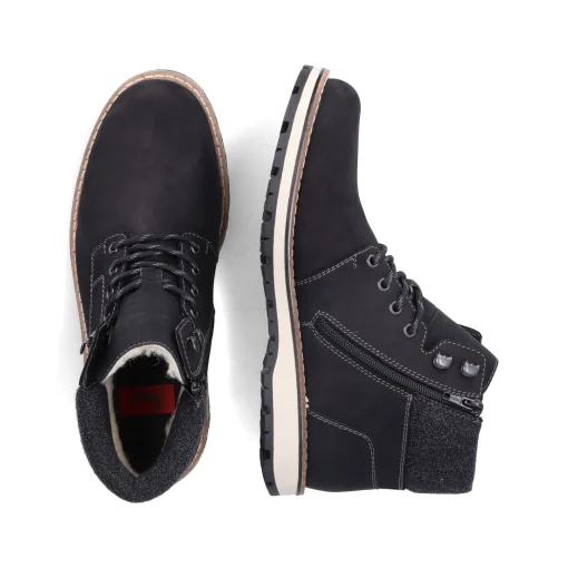 Rieker Herren Schnürstiefel tiefschwarz