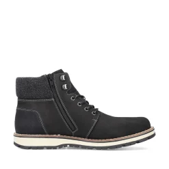 Rieker Herren Schnürstiefel tiefschwarz