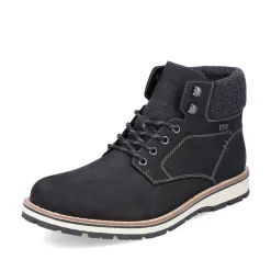 Rieker Herren Schnürstiefel tiefschwarz